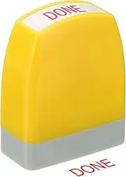 uxcell Done Notice Stamp Self Inking, Red Ink Office Stamps Pre Inked Message Stamp Refillable Business Stamp, Yellow
