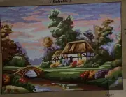 Printed needlepoint Tapestry Gobelinl L Stone Bridge Canvas Only 45x60 Cm