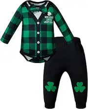 [Fairy Sassy] Newborn Baby Boys St.Patrick's Day Easter Pants Set Romper Outfits