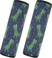Car Seat Belt Pads Covers 2 Pack Breathable Car Safety Seat Belt Strap Shoulder Pad Camera Bag Strap Cover Car Accessories for Adults and Kids M Tree Christmas Dinos