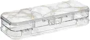 ODAWA Marble Gray White with Snap-tight Lid Pencil Box for Kids 8.3" L x 3" W x 1.9" H