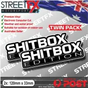 2 x Shitbox Edition Sticker Decal Funny 4x4 4WD JDM Bumper Funny Window Car