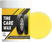 Car Tire Brightener Wax, Tire Coating Wax, Tyre Polishing Paste, With Deep Black Gloss Finish And Easy Application Sponge Included, 6x7cm, For Truck, Motorcycle, RV