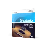 D'Addario EJ40 Silk Steel Acoustic Guitar Strings Folk, 11-47