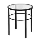 Henn&Hart 20" Blackened Bronze Metal/Glass Side Table
