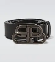 [Balenciaga] Balenciaga BB leather belt Inch 28 black