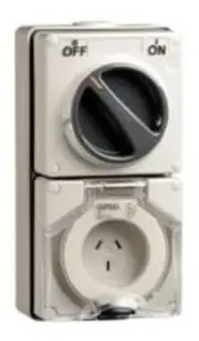 Clipsal 56-SERIES SWITCHED SOCKET 250V 1-Pole 3-Pins Flat, Dark Grey- 10A Or 15A