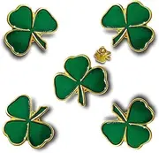 [ZMANYIJEW] 5 PCS St. Patrick's Day Green Shamrock Pins Four Leaf Clover Pins and Brooches Set Lucky St. Patrick's Day Pins St Patricks Day Lapel Pins Gifts for Women Men