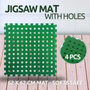 Interlocking Eva Jigsaw Mat Camping W/ Holes Green Gym Yoga Martial Art Exercise