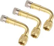 Luxshiny Gold 90° Tire Stem Extension Adaptor Kit 3pcs Inflator for Car Truck Motorcycle Steel Extension for Easy Tire Inflation
