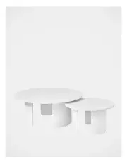 [Cooper & Co] Taupo Coffee Tables Curved Legs Set of 2 in White