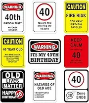 WERNNSAI 40th Birthday Decorations - 9 Pcs 40 Birthday Decorations for Men, 40 Year Old Decorations Signs Table Centerpieces Funny Picture Props, Women 40s Door Windows Wall Decor, Bday Party Garden