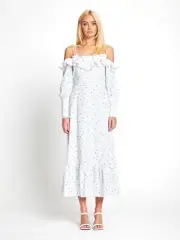 BNWT ALICE MCCALL PORCELAIN LIMONATA MIDI DRESS - SIZE 14 AU/10 US (RRP $395)