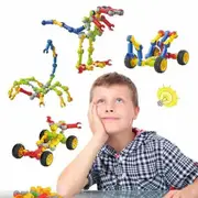 110 Pcs Building Toys for Kids with Toy Box Storage, Idea Guide, Building Blocks STEM Toys for Creative Kids Activity, Christmas Birthday Gifts