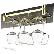Under Cabinet Wine Glass Rack Wine Glass Holder Under Shelf, Wine Glass Gold