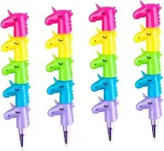 TEMPNAP 4pcs Buildable Colorful Crayons for Boy Girl Stackable Art Supplies for Creative Drawing and Projects Fun Rainbow Coloring for Birthday Party Favors