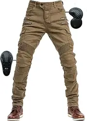 [SHUOJIA] Men's Motorcycle Trousers Jeans with Protection Motorcycle Biker Trousers 4 x Protective Equipment