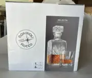 Whiskey Decanter & 6 Rocks Glass Set Bormioli Rocco Whiskey Set 7 Pieces New