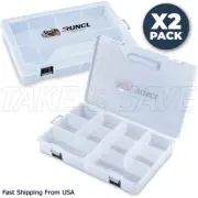 2 Pack Fishing Tackle Box w Removable Dividers Combo Set for Lures, Baits, Tools