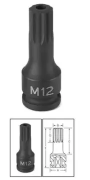Grey Pneumatic Corp. 1116ST 3/8" Drive X M16 Tamper Proof Triple Square Driver