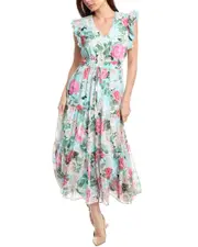 Anne Klein Drawstring Waist Maxi Dress