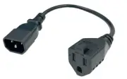 IEC320 C14 Plug To 3-Prong 5-15R Power Cord Adapter For PDU Power Strips 1 FT