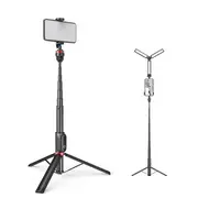 203B Professional Selfie Stick & Tripod Phone Holder Extendable Portable All In One-Black Red