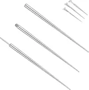[Lubgitsr] 3 Pcs 316L Surgical Steel Piercing Taper Insertion Pins Body Taper 14G 16G 18G Piercings Kit Assistant Tool for Ear/Nose/Lip/Eyebrow/Belly/Nipple Piercing Changing Tool Stretcher, Approx 3 size