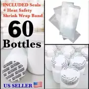 WHOLESALE 60x Empty White Pill Bottles Tablet Capsule Container/Jar/60ML/cc Seal
