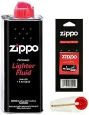 Zippo Lighter Fluid Fuel Petrol 125ml Tin + Wick + 6 Flints UK MAINLAND ONLY