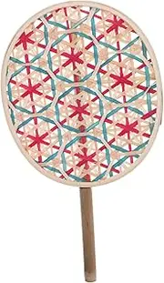 minkissy Vintage Handheld Bamboo Summer Fan for Cooling Colorful Woven Hand Fan for Home Office Park Outdoor