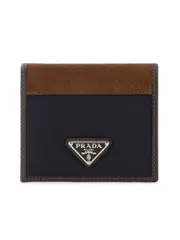 Prada Twotone Fabric And Suede Wallet