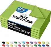 480 Sheets Bulk Lime Green Tissue Paper - 20" x 30" Packing Paper Sheets for Moving - 10lb Wrapping Paper - Newsprint Paper for Packing, Gift Wrapping, Moving Supplies & Protecting Items Crown Display