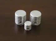 Double Helix Flat Top knob set of 2 with switch tip, Inca Silver