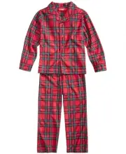 Family PJs Matching Kid's 2 Pc Pajama Set Red Brinkley Plaid 6-7