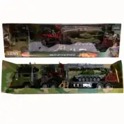HEROES MILITARY ARMY TANK TRANSPORT SEMI TRAILER VEHICLE SOLDIER FIGURES TOY SET