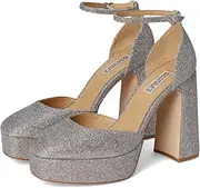 Badgley Mischka Women's Jayda Platform, Antique Silver, 11, Antique Silver, 11