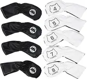 Golf Iron Covers,9X Head Covers Set - Number Alphabet Design Golf Equipment, Sports Fan Club in All Weather Conditions for All Brands Driver