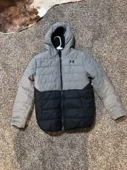 NWT Under Armour Storm Reversible Black Zip Up Hooded Jacket Boy's L MSRP $110