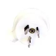 1Pcs Heavy Duty 10A 240v AC 3 Pin Flat Plug Top White 45-degree Side Entry HPM