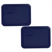 Pyrex 3 Cup Rectangular 2PK Storage Lid Cover Blue 7210-PC New for Glass Dish