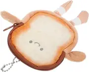 [COLLBATH] Cute Cartoon Bread Coin Purse for Boys and Girls Pouch Soft Plush Wallet Toy for Money Earphones and Small Items
