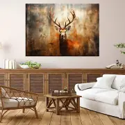 Deer Art Stag Wall Art Living Room Decor Jungle Animal Art Animal Portrait