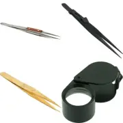 Precision Tweezers Set with Loupe for Jewelry Repair and Watchmaking