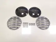 Smoke Flat Turn Signal Lens Cover & Chrome Grills For Harley Heritage Softail