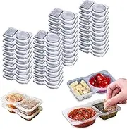 YDCZTYGY 40PCS Plastic with Lids Condiment Containers Reusable Double Compartment Snack Storage Box