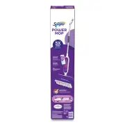 PowerMop Starter Kit, 15.4 x 5.3 White/Purple Cloth Head, 26" Silver Aluminum Ha