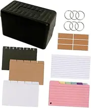 jojofuny Lined Index Card Set with Transparent Storage Box Versatile Note Taking and Recipe Organization for Home and Office Colored Index Cards for Easy Writing and Data Storage