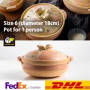 Earthen Pot Donabe Bankoyaki Earthen Pot 18cm Cherry Blossom Sakura / Japan