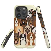 For iPhone 15 Pro Case, Shielding Cover, Seamless Dogs